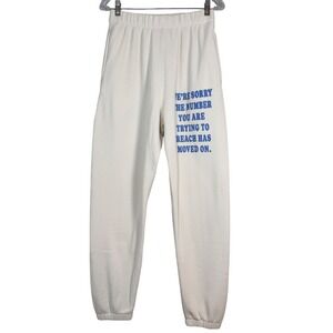 NWOT Boys Lie EGGSHELL 1-800 REUNION SWEATPANTS, Waffle Knit Joggers Size Medium
